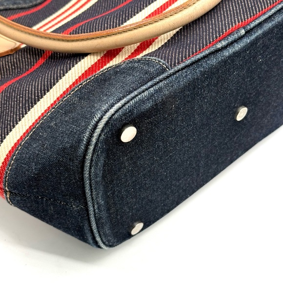 Burberry Blue Label Denim Striped Tote w/ COA ✅ Y2K Vintage - Picture 10 of 16